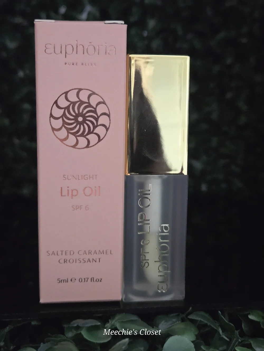 Euphoria Sunlight Lip Oil SPF 6 Salted Caramel Croissant 5ml New in Box